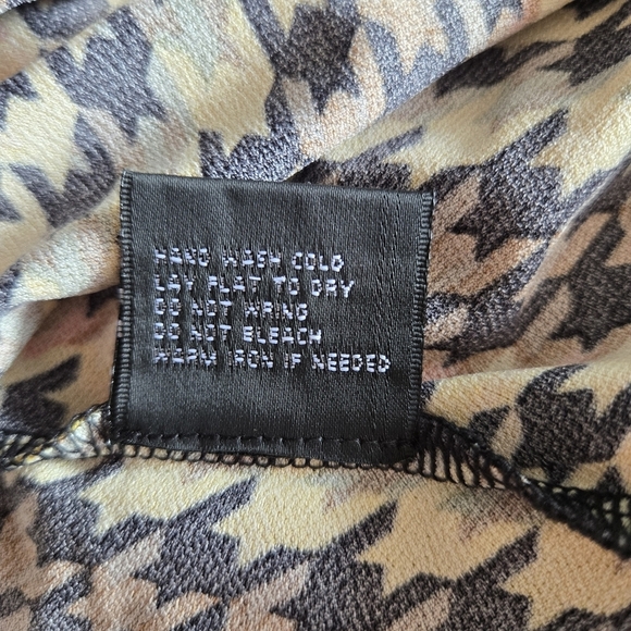 Belldini Houndstooth Blouse Women's 2X Retro 70s‎ Peasant Boho Eclectic Stretchy - Picture 11 of 13